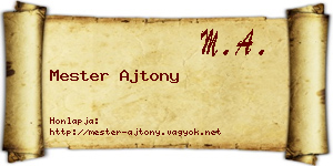 Mester Ajtony névjegykártya